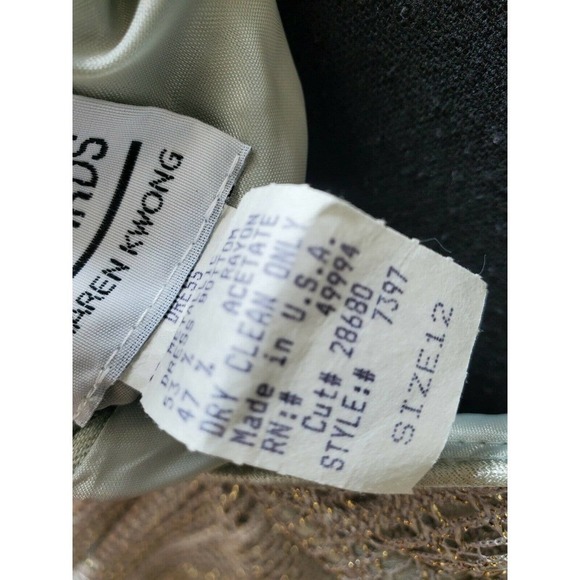 R&M Richards Cream Rayon 2 Piece Top & Maxi Dress - Picture 10 of 11